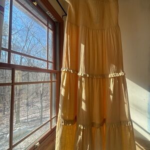 Express Yellow Tiered Maxi Dress